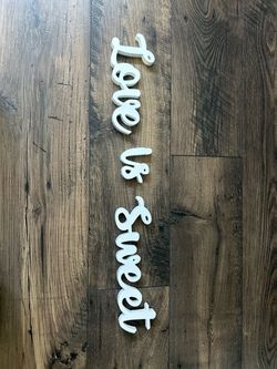 Love Is Sweet wooden Cursive Wall Sign