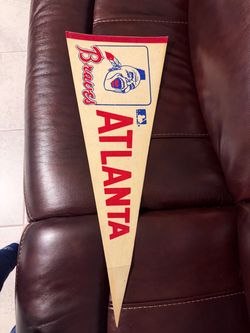 Vintage Atlanta Braves Felt Pennant – Retired Mascot Logo