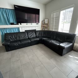 Black leather couch