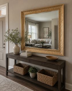 Large Gold Wall Mirror (wood)