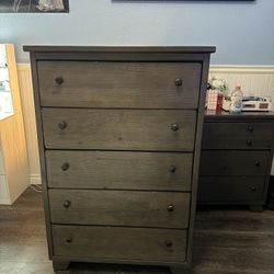 Gray Wood Dresser. $30 