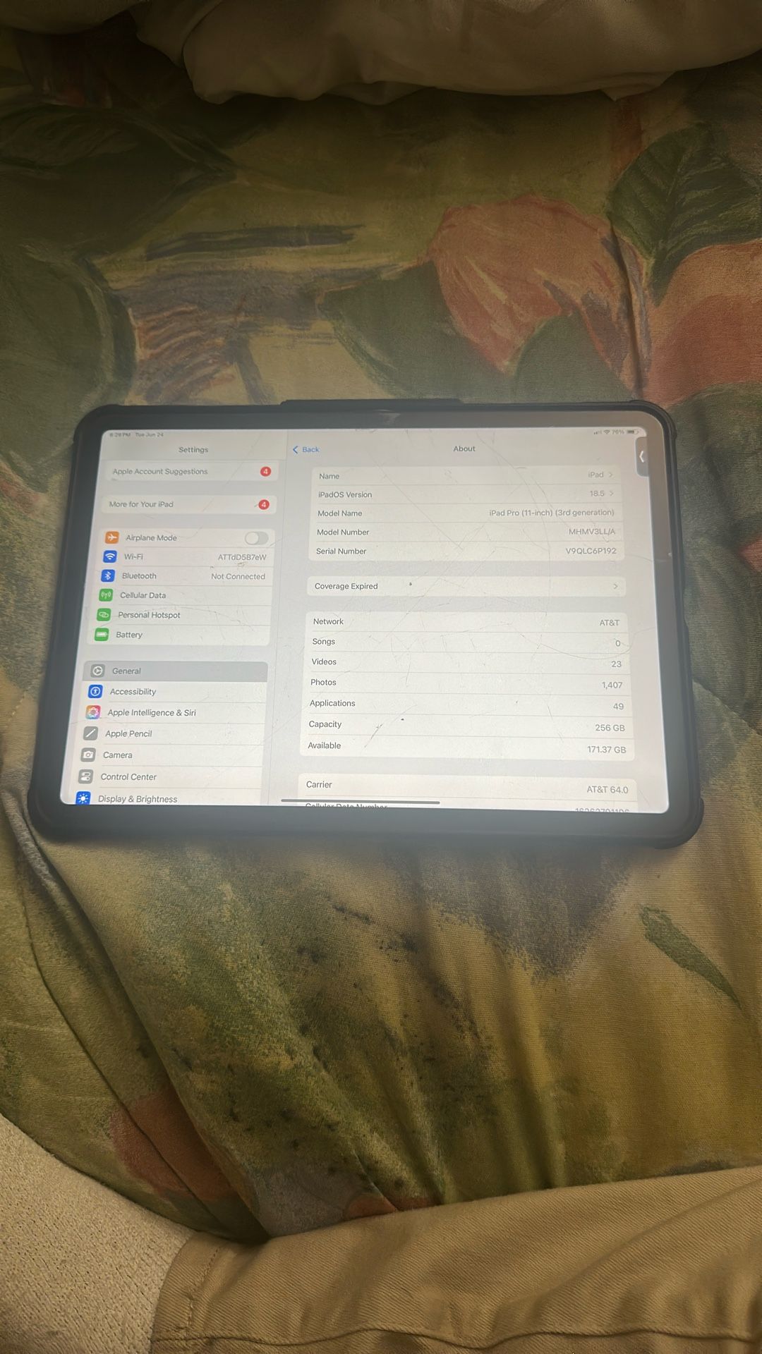 iPad 11 3rd Generation 256gb Only WiFi