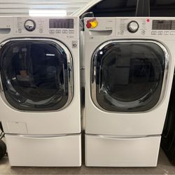 LG Washer And Dryer Set With Pedestals 