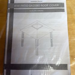 8x8  Patio Gazebo Roof Cover