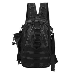 Fishing Backpack, Knapsack Shoulder Messenger Bag Fishing Mountaineering Outdoor Lure Bag Rod Holder Fishing Tackle Bag Store Fishing Gear for Fishing