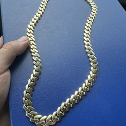 14k Classic Gold Monaco Cuban Link Oro Cubana 24inch 