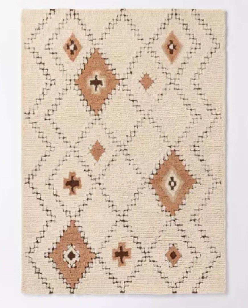 Brand New Threshold &Studio MC Gee 7"X 10" Northridge Wool Shag Diamond Area Rug