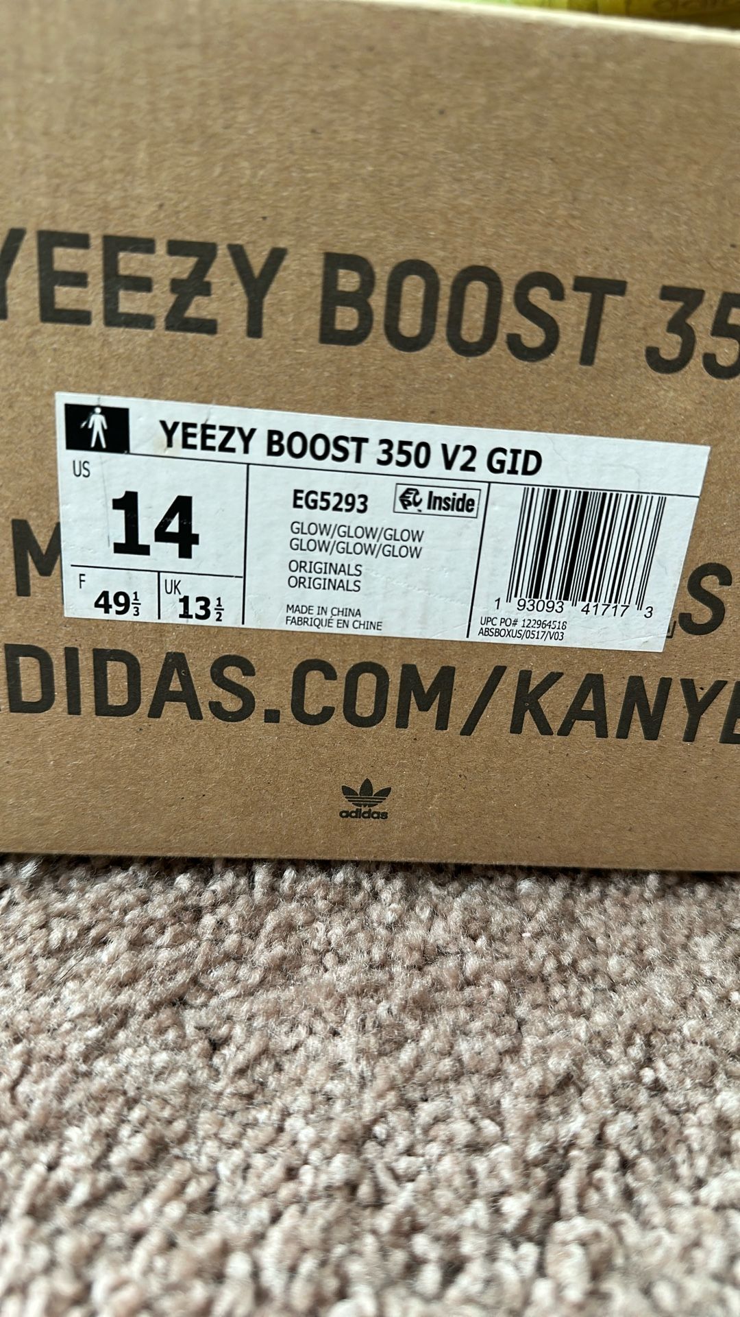 adidas gazelle silver green womens Yeezy 350 v2 'Glow' Size 9.5  the basement