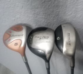 TaylorMade Golf Clubs Burner 5w 
R580 7w 
Rescue hybrid 3