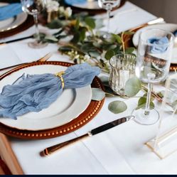 Dusty Blue Cheese Cloth Napkins New 