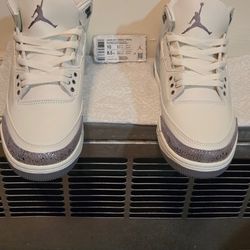 Air Jordan 3 Retro Sail Metallic Silver Grey Women's Shoes CK9246-100 Size 10
