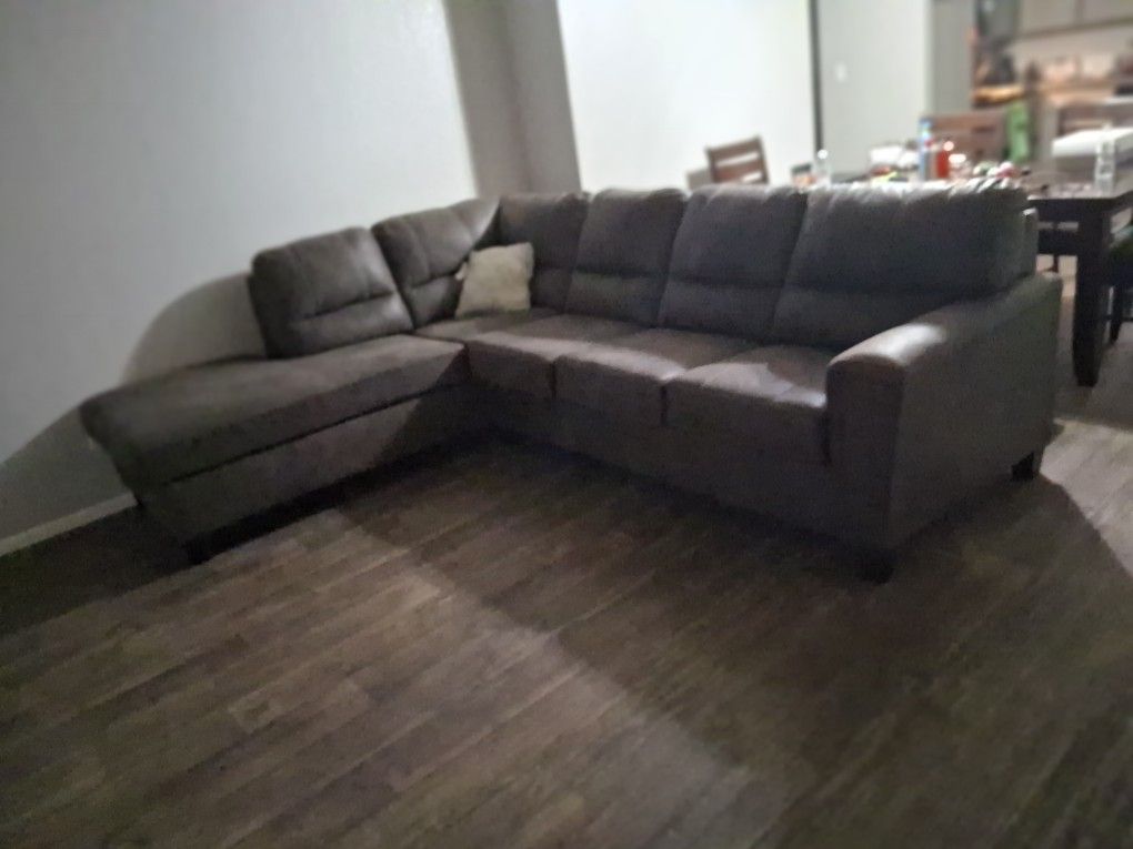 Mocha Colored Leather Couch 