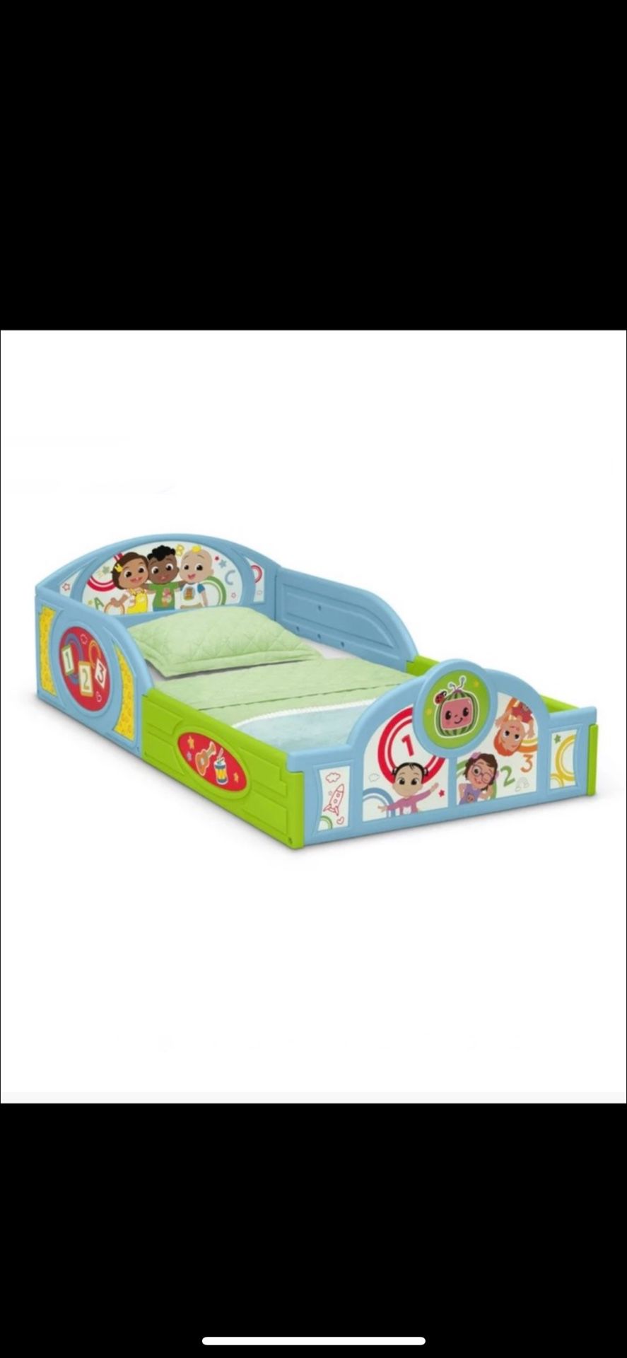 Coco Melon Plastic Toddler Bed Frame/ Bed/ Coco Melon/ Kids/ Toys/ Bedroom/ Furniture/ Sleep/ New