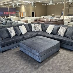 New Big Charcoal Black Sectional