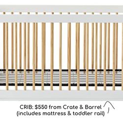 Crate & Barrel Crib with Mattress