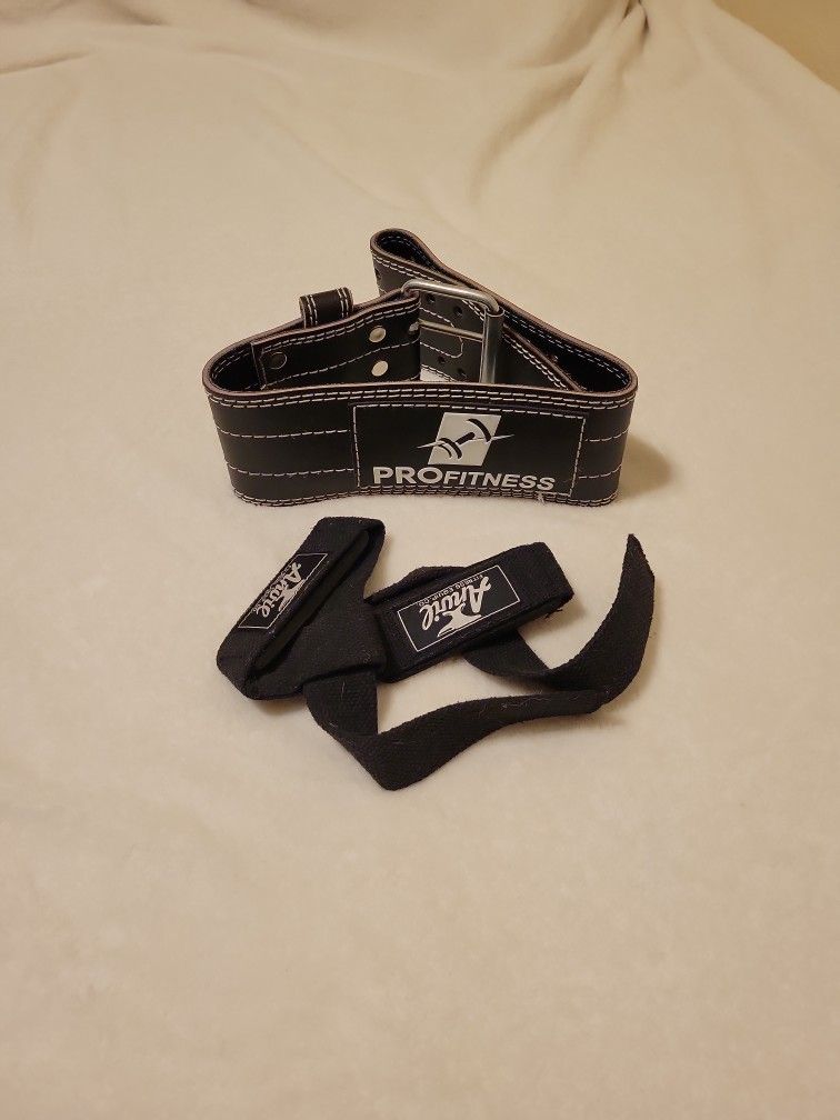 Weight Lifting Belt And Wrist Straps