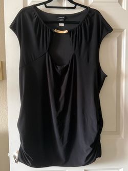 Torrid Black Sleeveless Top with Gold Detail