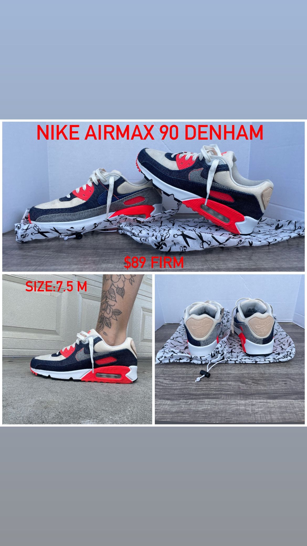 Nike Airmax 90 Denham Size 7.5M