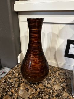 Brown Swirl Glass Decorative Vase