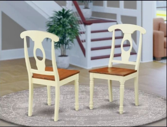 Napoleon Styled Chair With Wood Seat Buttermilk & Cherry Wood Seat (Brand New)