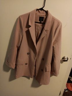 Love Tree Blush Pink Double-Breasted Blazer