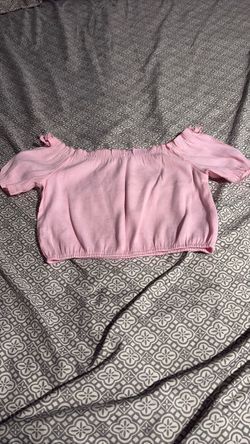 Pink Off-Shoulder Crop Top