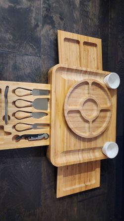 SMIRLY Charcuterie Board Set with Serving Accessories, Bamboo