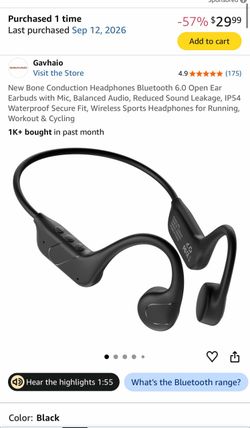 Bluetooth 6.0 Open Ear Earbuds with Mic,