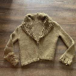 Women Hand Knitted Cardigan Size M