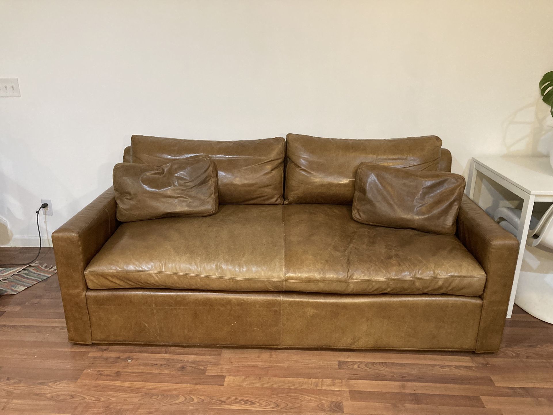 Restoration Hardware Maxwell Leather Sofa