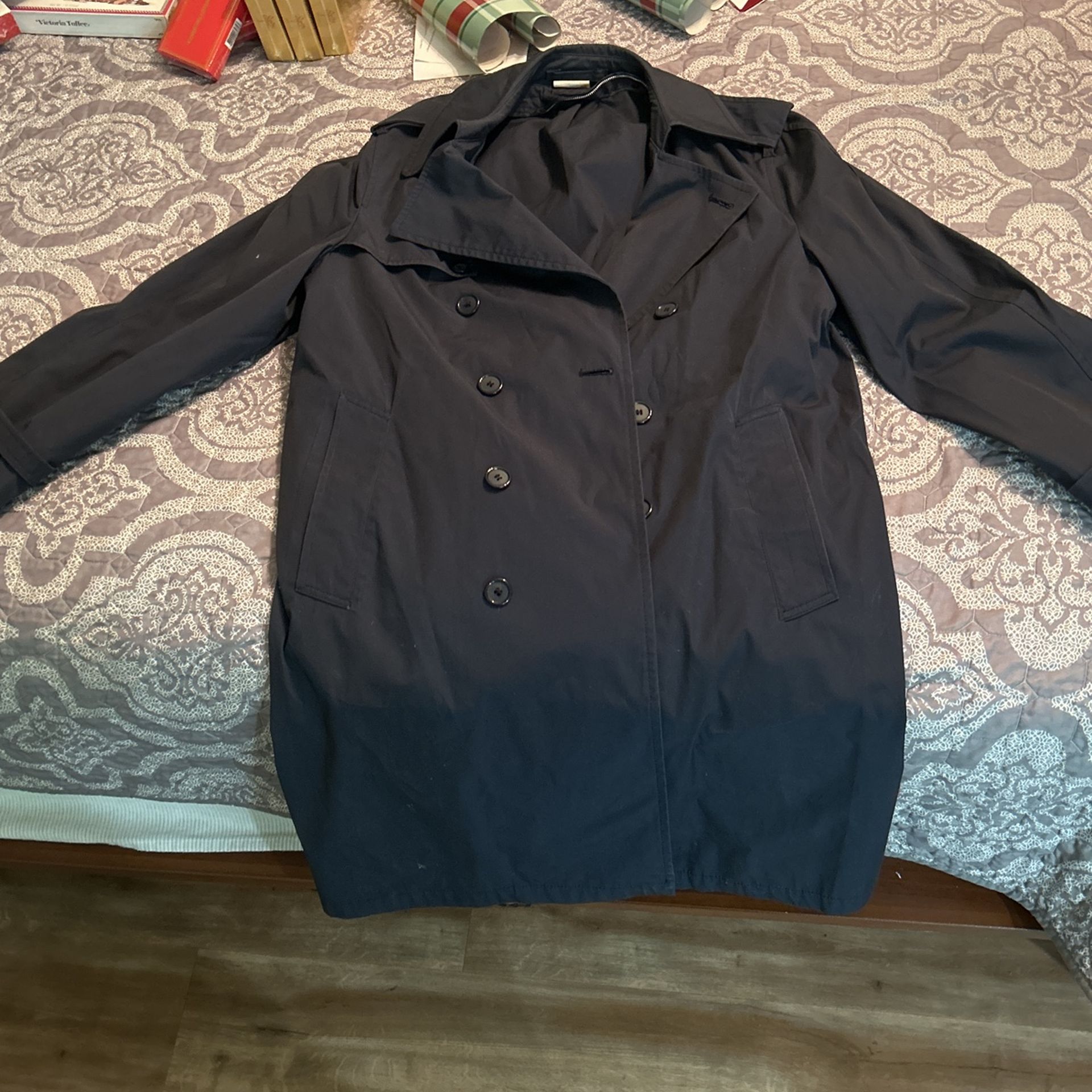 Trench Coat USCG Issued From 1997 Dark Blue Waterproof 