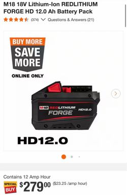 Milwaukee FORGED M18 12HR battery