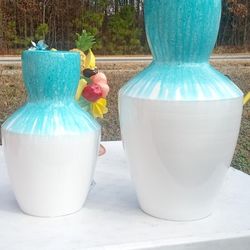 New Set Of Terracotta Drip Table Top Vases Heavy Duty Made In Spain Thick And Elegant 