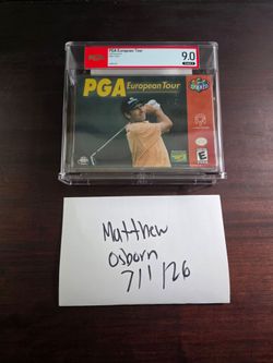 PGA European Tour Golf Nintendo 64 N64 Brand NEW Sealed Graded 9.0A Seal Rare PSA NEW
