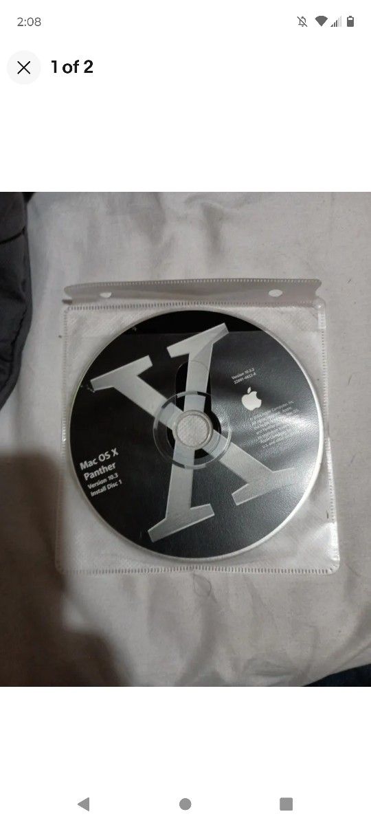 Mac OS X 10.3 Panther complete install set 3 discs