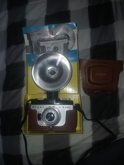 Vintage Argus A-Four 35mm Camera — Complete Set with Original Box, Case, Flash, and manual