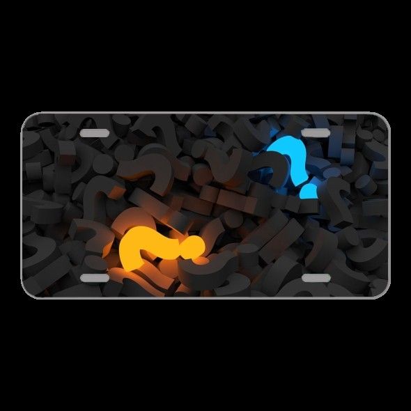 License Plate Novelty Car Front Question Mark Pile Questions Symbol