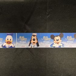 Blank Year Of A Million Dremas Disneyland Tickets Row Of 4 Disneyland Characters On Front