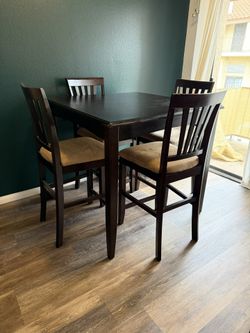 Solid Wood Dining Table with Chairs 