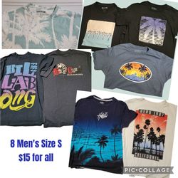 8 Tropical Graphic T-shirts - Men's Size Small
