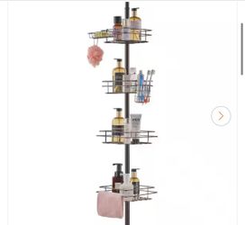 SVOPES Shower Corner Caddy Tension Pole 42–114 in Bronze Adjustable