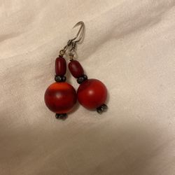 Red Coral Earrings