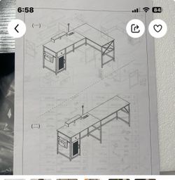 L Shape Computer Desk Or Extended Table With Power Outlet With Drawer And Storage Cabinet For Pc Tower Brand New In The Box