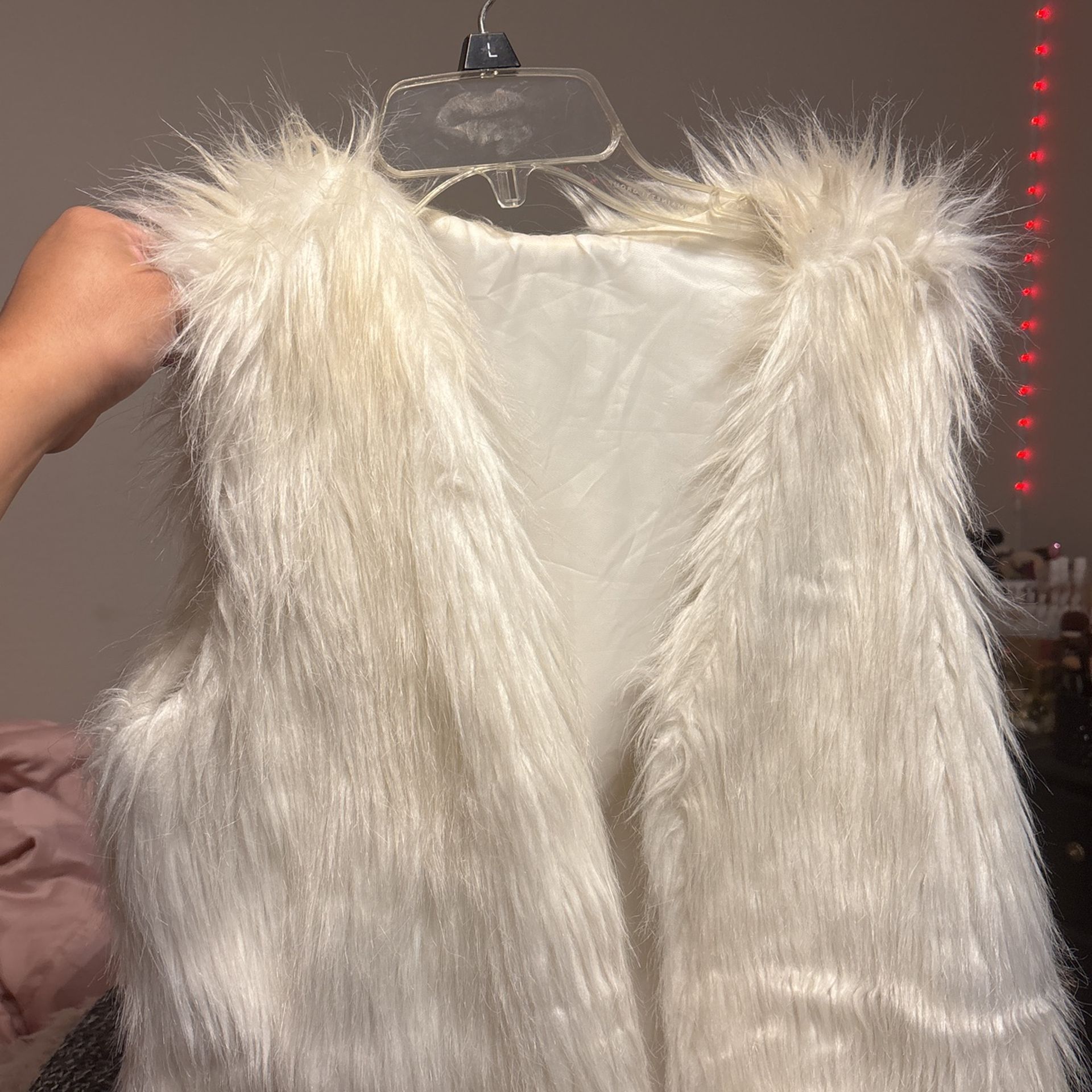 White Fluffy Vest