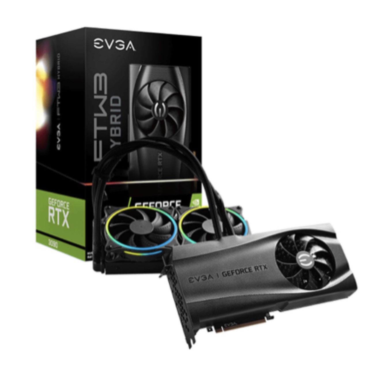 NVIDIA EVGA GeForce RTX 3090 FTW3 ULTRA HYBRID GAMING 24G Graphics Card (24G-P5-3988-KR)