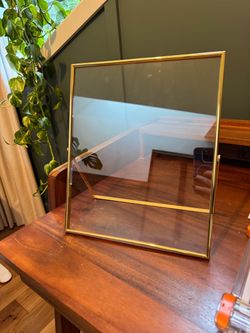 Gold Metal Picture Frame with Glass