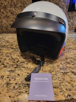 Yesmotor 3/4 Open Face Retro Motorcycle Helmet