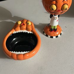 Dept 56 Halloween Goblets Pumpkin Googly Eyes 