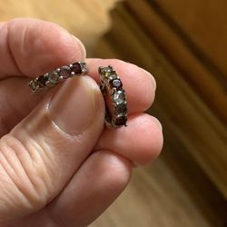 Genuine Stones Sterling Silver Earrings !