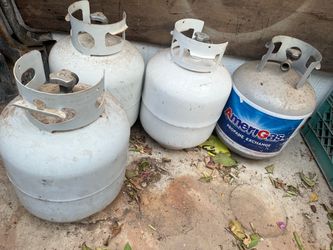Four *Empty* Propane Tanks AmeriGas Blue Rhino
